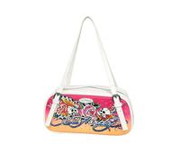 ED HARDY Women’s Vintage Graphic Shoulder Handbag with Skull Rose Tattoo Art Design, White Sunset, Classic, Trendy, Dressy, Casual