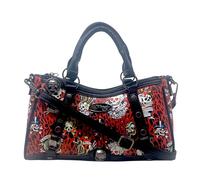 ED HARDY Women's Small Hazel Satchel Bag, Red/Black, One Size