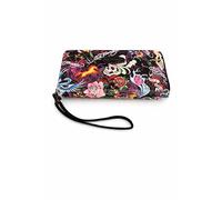 ED HARDY Women's Zip Around Wallet with Wrist Strap, Midnight Rebel, Classic