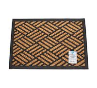 ED Heavy Duty Coir Door Mat 40 x 60cm Standard Door Rug Rubber Non-Slip Backing Great For Winter (Criss Cross)