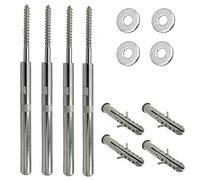 ED Heavy-Duty Conceal Floating Shelf Support Brackets Invisible 12mm Pin Screws Hidden Multi Wall Fixings Shelves Mantlepieces Mounting (Set of 4), (PIN-1-4)