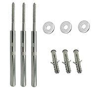 ED Heavy-Duty Concealed Floating Shelf Support Brackets Invisible 12mm Pin Screws Hidden Multi Wall Fixings Shelves Mantlepieces Mounting (Set of 3), Silver (PIN-1-4)