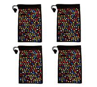 Ed Hicks 4 * 19x12cm Microfibre Drawstring Pouch for Sunglasses Case Bag & Glasses. Helping you Store, Find & Clean your Glasses Easily and in Style. Rainbow on Black - Pack of 4
