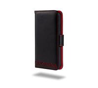 Ed Hicks iPhone 12 6.1" Wallet Case - Genuine Leather - Quad Protection System- RFID Blocking - Stand Function - Many Unique Features - Black & Red