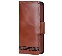 Ed Hicks iPhone 14 6.1" Wallet Case ⭆ Genuine Leather ⭆ 100% Biodegradable Shockproof Phone Holder ⭆ Quad Protection System ⭆ RFID Blocking⭆ Many Unique Features ⭆ Vintage Brown