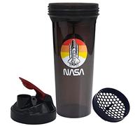 ED ltd. 800ml Shaker Bottle Leakproof Cocktail Protein Shaker Mixing Cup Measuring Marking Mixer Net Flip Top NASA Print [NASA Sunset Rocket]
