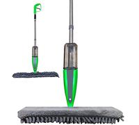 ED ltd. Microfibre Mop Rotatable Flat Spray Floor Mop Double-Sided Reusable Dust Pad Wet Dry Cleaning For Laminate Wood Tiles Kitchen Bathroom (Green)