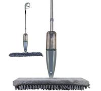 ED ltd. Microfibre Mop Rotatable Flat Spray Floor Mop Double-Sided Reusable Dust Pad Wet Dry Cleaning For Laminate Wood Tiles Kitchen Bathroom (Grey)