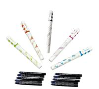 ED ltd. Set of 5 Calligraphy Fountain Pens Fine Nib with 10 Blue Ink Cartridges Smooth Writing For Journaling Sketching Lettering School College or Work Use Multicoloured Covers