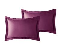 ED Luxury Crushed Velvet Duvet Quilt Cover Bedding Linen Set With Housewife Pillowcases Ultra Soft Duvet Cover Set [2xOxford Pillowcases, Plum]