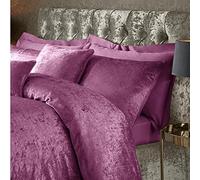 ED Luxury Crushed Velvet Duvet Quilt Cover Bedding Linen Set With Housewife Pillowcases Ultra Soft Duvet Cover Set [Super King, Pink]