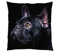 ED Luxury Digital Printed Plush Velvet 3D Animal Themed Square Cushion Covers (18" x 18") Cute (Plush Velvet French Bulldog)
