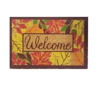 ED Natural Coir Mat Printed Patterned Dirt Trapper Indoor/Outdoor Door Mat Welcome Mat Non-Slip PVC Backed Doormat 60cm x 40cm (Welcome Autumn)