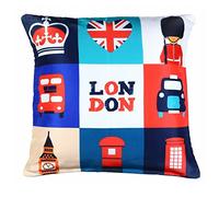 ED Pop Art Cushion Covers Digital Printed 45 x 45cm Polyester Sofa Car Bed Home Pillow Colourful Abstract Decor Dog/London/Portrait Design (London)