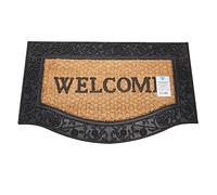 ED Rubber Door Mats Natural Coir Non-Slip PVC Backed Indoor & Outdoor Heavy Duty 45 x 75cm (Welcome Rubber 4)