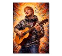 Ed Sheeran Art Styled Signed Poster Print - Limited Edition Autograph Fan Gift, Collectible Memorabilia Wall Art Merchandise (A4 Unframed)