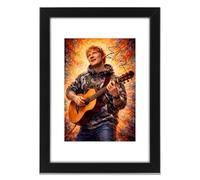 Ed Sheeran Art Styled Signed Poster Print - Limited Edition Autograph Fan Gift, Collectible Memorabilia Wall Art Merchandise (A3 Framed with Mount)