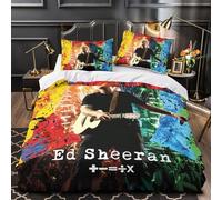 Ed Sheeran Comforter Covers Duvet Cover for Teens And Adults 3D Print Music Star Quilt Cover with Pillow Cases Soft Microfiber Bedding Set with Zipper Closure 3 Pieces Double（200x200cm）