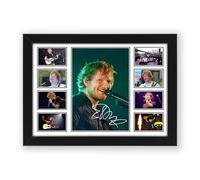 Ed Sheeran Signed Poster Print - Limited Edition Autograph Fan Gift - Collectible Memorabilia Wall Art Merchandise - British Music Legend Play (A4 Framed)