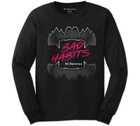 Ed Sheeran T Shirt Bad Habits Logo Official Mens Black Long Sleeve L