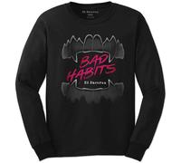 Ed Sheeran T Shirt Bad Habits Logo Official Mens Black Long Sleeve L