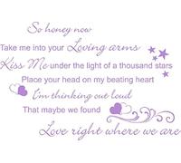 Ed Sheeran Thinking out loud Song Music Lyrics Quote Sticker Wall Art (Lilac)