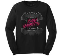 Ed Sheeran T Shirt Bad Habits Logo Official Mens Black Long Sleeve L