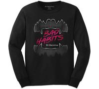 Ed Sheeran T Shirt Bad Habits Logo Official Mens Black Long Sleeve XL