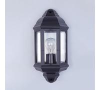 ED:T/ed:t Edit Coastal Newquay Half Lantern Outdoor Wall Light Black