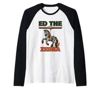 Ed The Zebra Never Forget Ed the Zebra Colorful Zoo Animal Raglan Baseball Tee