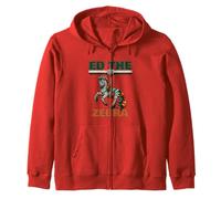 Ed The Zebra Never Forget Ed the Zebra Colorful Zoo Animal Zip Hoodie