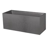 EDA - Basalt planter 98 L - Imitation Concrete decoration - Double Wall - Water Retention Area - 99.5 x 39.5 x H.43.5 cm - Charcoal Grey