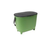 EDA - Compost bin 10 L with carbon filter - XXL opening - Odour filter - Modern design - Black