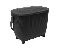 EDA - Compost bin 10 L with carbon filter - XXL opening - Odour filter - Modern design - Black