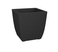 EDA Diva Stone Square Flower Box 42 L with Removable Tray - Outdoor or Indoor - Wave Decor - 43.5 x 43.5 x H.44.2 cm