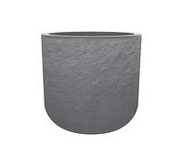EDA - Round Pot 50 cm Volcania'Up 67 L - Imitation Stone Decor - Single Wall - Water Retention Zone - Diameter 48.5 x Height 46.2 cm - Pebble Grey