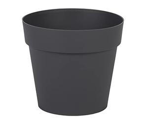 EDA - Round Tuscany Flower Pot, Diameter 15 cm - Volume 1.6 L - Diameter 15.3 x H 13.7 cm - Anthracite Grey