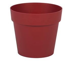 EDA - Round Tuscany Flower Pot, Diameter 15 cm - Volume 1.6 L - Diameter 15.3 x H 13.7 cm - Ruby Red