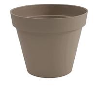 EDA - Round Tuscany Flower Pot Diameter 25 cm - Volume 6 L - Diameter 25 x H 21 cm - Taupe