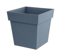 EDA - Square Tuscan Flower Pot 39 cm - Volume 38 L - 39 x 39 x H.39 cm - Blue Jean