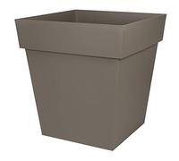 EDA - Square Tuscan Flower Pot 50 cm - Volume 87 L - 49.5 x 49.5 x H 52.5 cm - Taupe
