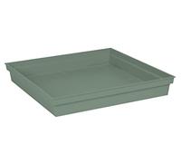 EDA - Square Tuscan Saucer 40 cm - for Tuscany Square Flower Pot 50 cm - 40 x 40 x H.5.8 cm - Laurel Green