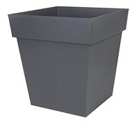 EDA - Square Tuscany Flower Pot 50 cm - Volume 87 L - 49.5 x 49.5 x H 52.5 cm - Grey Anthracite