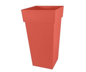 EDA - Tall Square Flower Pot XXL Tuscany - Volume 98 L - 43.3 x 43.3 x H.80 cm - Clay Orange