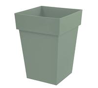 EDA - Tuscany Mid-Top Square Flower Pot - Volume 51 L - 39 x 39 x H.53 cm, Laurel Green