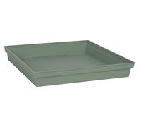 EDA - Tuscany Square Saucer 32.5 cm - for Tuscan Square Flower Pots Ref 13627-13628 - 13635 and 13639-32.6 x 32.6 x H 4.8 cm - Laurel Green