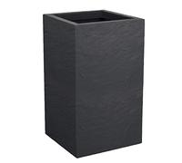 EDA Tall Square Planter, Anthracite Grey, 29,5 x 29,5 x 49,5 cm