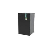 EDA - Volcania'Up 36 L High Square Pot - Imitation Stone Decor - Single Wall - Water Retention Area - 29.5 x 29.5 x 49.5 cm - Charcoal Grey