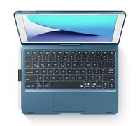 edaiser Swivel Keyboard Case for iPad 10.2 inch 9th 8th 7th, iPad Air 3rd and iPad Pro 10.5 2nd Generation; Wireless Rotatable Cover, Pencil Holder, Smart Trackpad, RGB Backlit, Navy Blue
