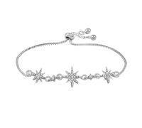 Edary Silver Cubic Zirconia Bracelet North Star Friends Bracelets Sparkling Diamond Adjustable Hand Chain Jewelry Accessories for Women and Girls…